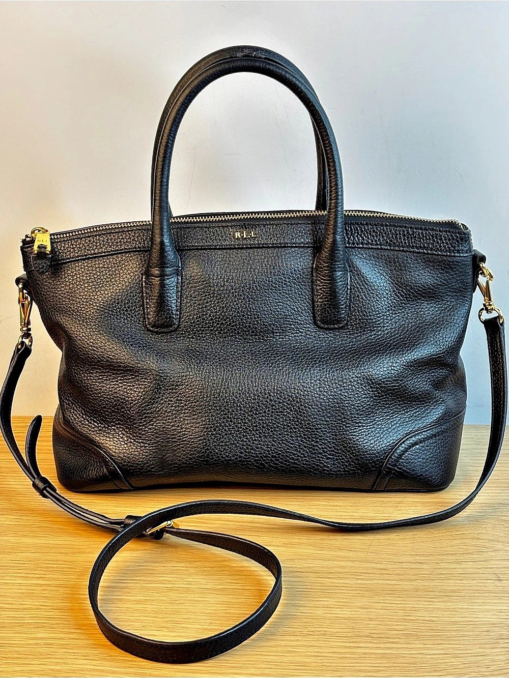 Lauren Ralph Lauren Leather Tote in Black